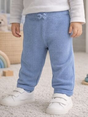 Janie and Jack Blue Knit Pants 18-24M Soft Cotton Cozy Classic